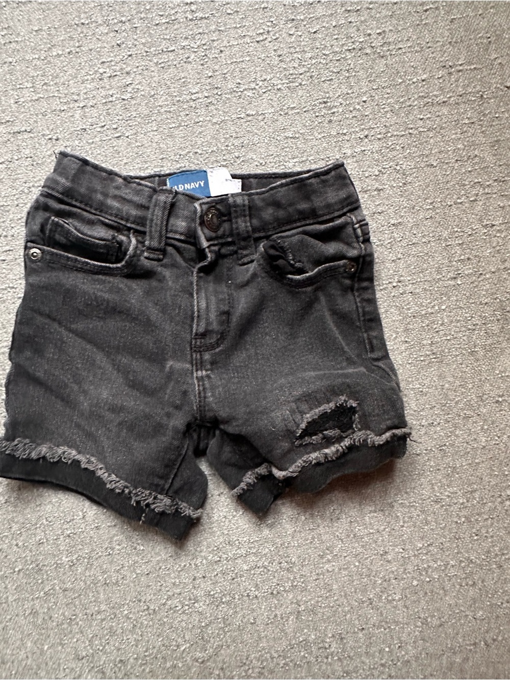 Old Navy Black Frayed Hem Denim Shorts